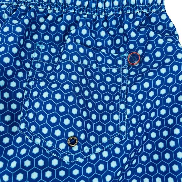 Mr Swim Blue Hexagon Geometric Print Swim Trunks Mens Size Xlarge - Picture 7 of 13